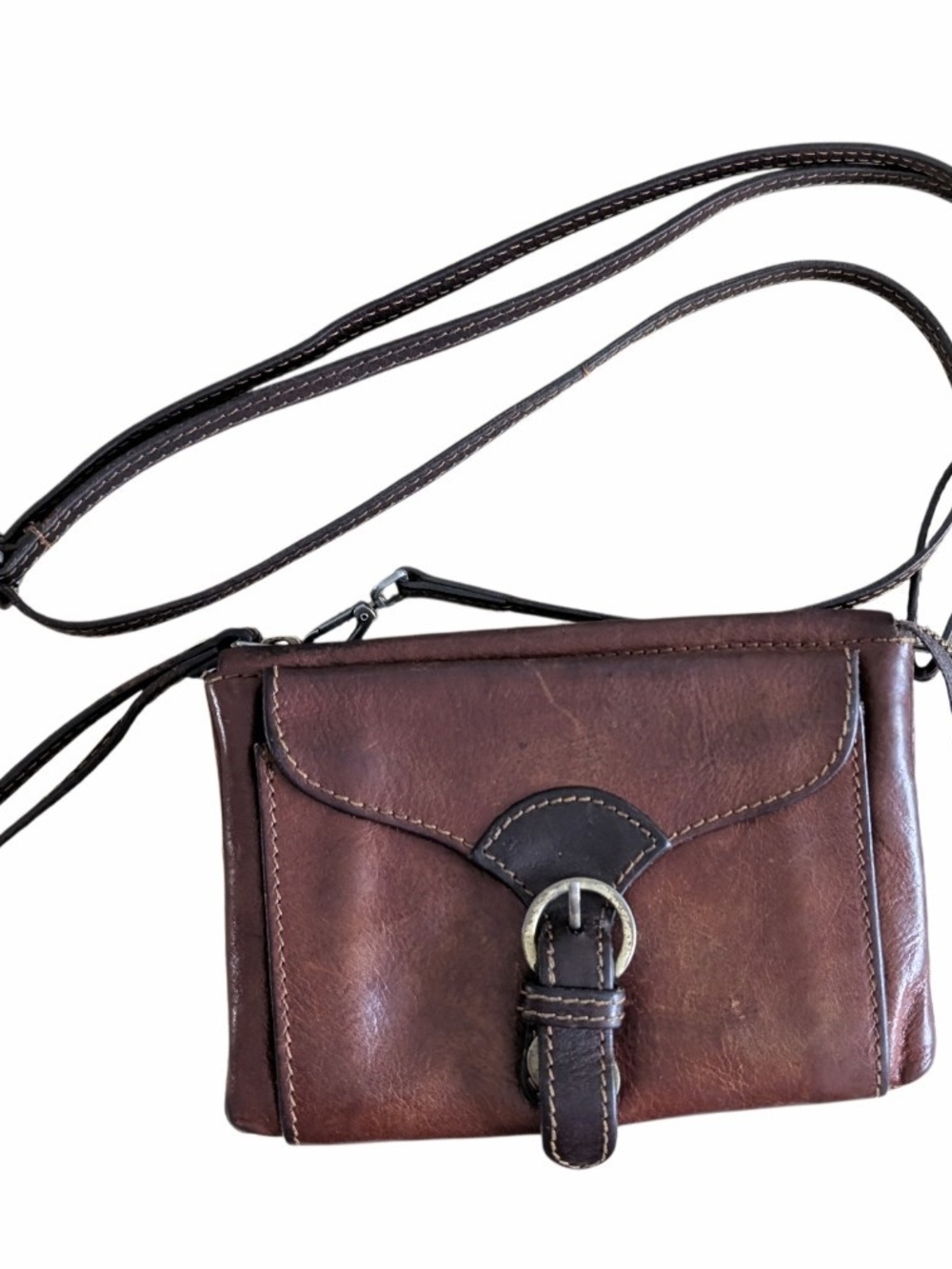 Firenze Leather Crossbody Bag, Brown, Italian Leather Purs, Belt Loop